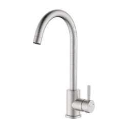 Idrobric - Miscelatore lavello bocca alta girevole acciaio spazzolato con risparmio acqua - serie Colorado