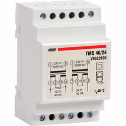Trasformatore modulare di sicurezza Vemer, con le seguenti caratteristiche: Tensione primaria 230 Vac 50/60Hz Tensione second ...