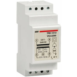 Vemer - VN312500 tmd 15/12 - Trasformatore 12V per Campanelli, Installazione su Barra Din, Tensione Primario 230V, Tensione Secondario 4-8-12V,