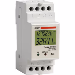 Contatore di energia statico da barra DIN (2 moduli), per la visualizzazione del consumo di energia, con alimentazione a 230V ...