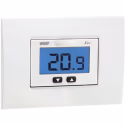 Termostato da incasso con display e alimentazione a batterie. Il dispositivo Keo-B LCD è caratterizzato dalla semplicità di u ...