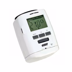 Cronotermostato elettronico a radiofrequenza con installazione sulla valvola termostatizzabile del radiatore che riceve i com ...