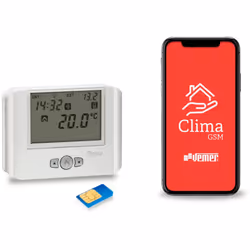 Termostato GSM da parete con alimentazione da rete elettrica. Grazie al modulo gsm integrato è possibile gestire il termostat ...