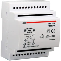 VE791500 tms 12/30 - Alimentatore 12V Switching Stabilizzato, Trasformatore con Installazione su Barra din, Tensione in uscita 12 Vdc, Potenza 30 w,