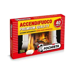 Accendifuoco Rapido per Stufe e Camini a Legna e Carbone 40pezzi