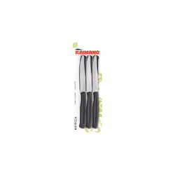 Kaimano Coltetto Bistecca, 6 Pezzi, Coltello da bistecca, Acciaio inox, Acciaio inox, Nero, 6 pz, Blister