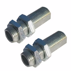 2 tubetti filettati e fresati (antirotazione) in ferro zincato per portalampada, lunghezza 30 mm - filetto M10X1, completi di ...