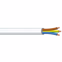 25 m cavo tripolare h05vv-f 3 x 1 mm² in matassa. tensione nominale: 300 / 500 v. portata massima: 13,5 a. colore: bianco. pe ...