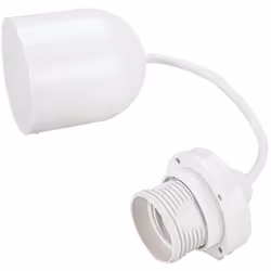 punto luce da soffitto in materiale plastico con 80 cm di cavo h03vv-f sezione 2 x 0,75 mm² e portalampada e27 250 v~. comple ...