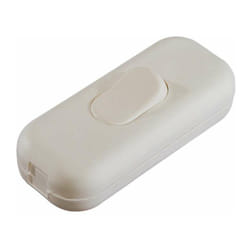 Pulsante unipolare 2A 250V - Terminale per cavo piatto e tondo - Bianco
