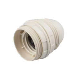 Poly Pool Portalampada in plastica - 250V - E27 con due ghiere - Bianco