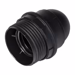 portalampada in materiale plastico 250 v~, attacco e27 con ghiera, corpo parzialmente filettato. corrente nominale: 4 a. mass ...