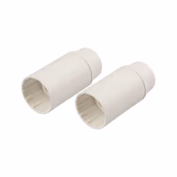 2 portalampada in materiale termoplastico / termoindurente 250 V~, attacco E14, corpo liscio. Corrente nominale: 2 A. Massima ...