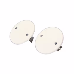 2 coperchi per scatole tonde di derivazione da incasso ø 60 mm, completi di griffe di fissaggio. Realizzati in materiale term ...