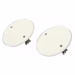 2 coperchi per scatole tonde di derivazione da incasso ø 80 mm, completi di griffe di fissaggio. Realizzati in materiale term ...