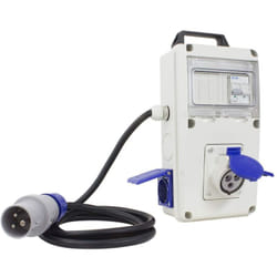 Poly Pool - PP0729 Quadro Elettrico di Distribuzione IEC309 230V - Quadro Elettrico Esterno 2 Prese Civili 1 Presa cee + Spina cee 16A 2P - Quadro