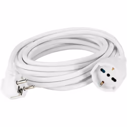 Prolunga 250 V~ con 5 m di cavo H05VV-F 3 x 1,5 mm², spina standard franco/tedesco 16 A 2P+T e presa pluristandard 10 / 16 A  ...