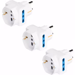 Adattatore pluristandard con spina standard tedesco 16A 2P+T, 2 prese 10/16A 2P+T e 1 presa 10-16A 2P+T(st.italiano 10/16A e  ...