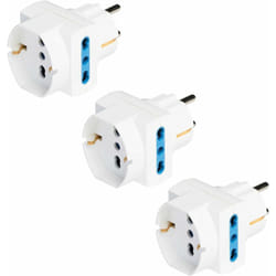 Poly Pool - polypool 3 Adattatori Presa Tedesca Schuko e Spina Italiana 16A 2P+T 2 prese, 10-16A 2P+T 1 presa (Standard 10A e 16A Terra Laterale),
