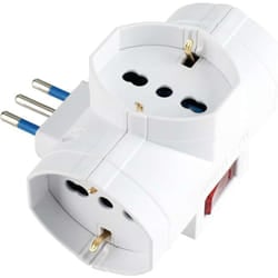 Poly Pool - Adattatore Multisize con 3 prese Schuko Bianco