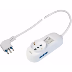 Presa multipla 250 V~ con 2 prese bivalenti 10/16A,1 presa pluristandard 10/16 A 2P+T,(standard italiano 10/16 A e tedesco 16 ...