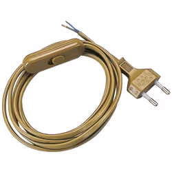 cavo di alimentazione 250 v~ per abat-jour, tipo h03vvh2-f 2 x 0,75 mm², lunghezza 1,5 m, completo di interruttore 2 a e spin ...