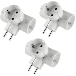 Poly Pool - PP2350.3 Adattatore Spina Schuko Adattatore con 3 Prese Schuko Standard Tedesca e Spina 16A Adattatore Multipresa di Colore Bianco