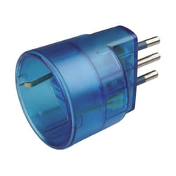 Poly Pool Adattatore con spina 10A 2P + T e Presa 10-16A 2P + T Azzurro, colore Azzurro