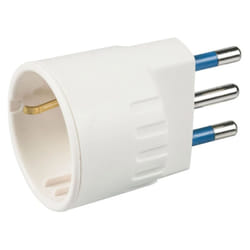 Poly Pool Adattatore con spina 16A 2P + T e Presa 10-16A 2P + T Bianco, colore Bianco