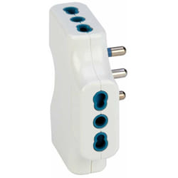 Poly Pool Adattatore Spaziozero con spina 16A 2P+T - 3 prese 10/16A 2P+T - Bianco