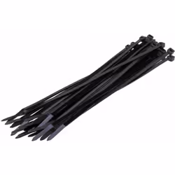 100 fascette dimensione 2,5 x 100 mm, diametro di serraggio da 2 mm a 22 mm. Il colore nero si ottiene aggiungendo l'additivo ...