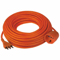 prolunga 250 v~ con 15 m di cavo h05vv-f 3 x 1,5 mm², spina 16 a 2p+t e presa pluristandard 10 / 16 a 2p+t, standard italiano ...