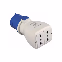 Adattatore ind. 2p+t 2 presa10/16a+t blu