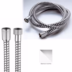 Flessibile Stretch-flex 1/2" x 1/2" FF conico, cm. 200, bianco/cromo