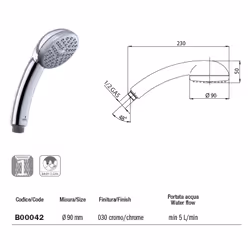 Bossini Top Rain Soffione Doccia, Cromo Fornitore / Produttore: BOSSINI