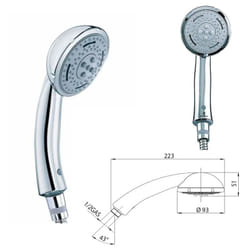Bossini - duetto neb doccetta 3 getti ø 9,3 cm, finitura cromo B00152000030005