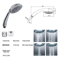 Bossini - Doccia Ocean ø 121 - 113 mm 4 getti, cromo B00102000235005