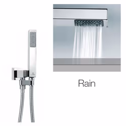 Duplex doccia Cube, supporto incasso attacco conico girevole e flessibile ottone doppia aggraffatura cm 150.