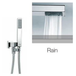 Duplex doccia Cube, supporto incasso attacco conico girevole e flessibile ottone doppia aggraffatura cm 150. C55001C00030004