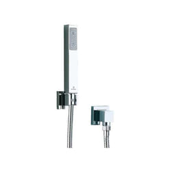 Cube kit supporto fisso con presa acqua, duplex e flessibile a scelta - C50001/C50008 Flessibile Cromolux retinato nylon - A00158 - Bossini