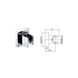 Bossini - Supporto quadro doccia fisso in ottone con rosone C50000000073009 - -