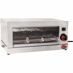 Tostiera 1 livello - 3 pinze incluse. Costruzione in acciaio inox satinato. Resistenza ceramiche da 500w cad. Doppio interrut ...
