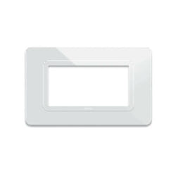 Placca per scatola rettangolare ave tecnopolimero s44 4 moduli bianco - 44py04b