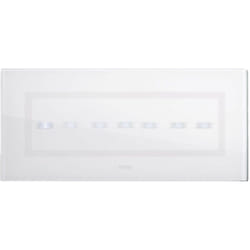 Placca AVE Touch in vetro 6/7 moduli Per 7 comandi a scomparsa colore Bianco finitura lucida 44PVTC7