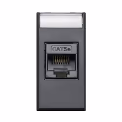 Presa RJ45 CAT5E UTP non schermata Ave Tekla S44 colore RAL 9010, finitura opaca, 1 Modulo. Caratteristiche: Presa RJ45 categ ...