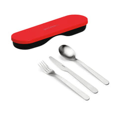 Fratelli Guzzini Store&Go set di posate 3 pz Rosso, Acciaio inox