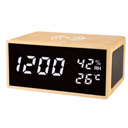 Lowell JD9533, Sveglia digitale, Rettangolo, Nero, Legno, CA/Batteria, 5 V, 150 mm