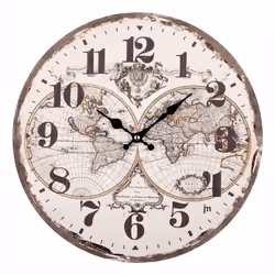 Lowell 21564, Parete, Orologio al quarzo, Rotondo, Legno, MDF, Pannello di fibra a media densità (MDF)