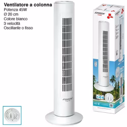 Torre è la soluzione ideale per combattere il gran caldo e l'afa, permette di fornire un flusso potente e costante di aria fr ...