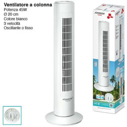 Johnson - ventilatore oscillante /fisso torre 3 velocita' altezza 75 cm. 45W